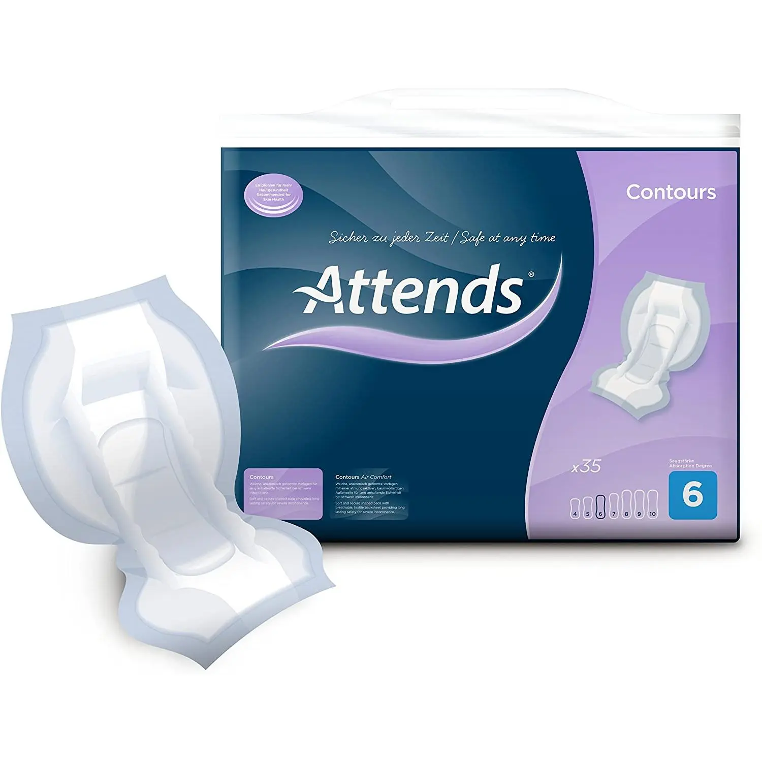 Attends Contours Regular 6 Incontinence Pads