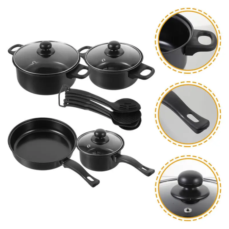 13 pcs/set non stick saucepan cookware set cooking pot frying pan set with lids a Glass Handles 2