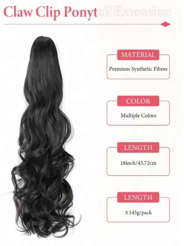 Natural Wavy Long Ponytail Clip for Women 4