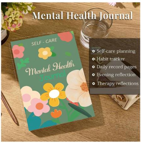 Product Introduction of Mental Health Journal: 100 Days To Track Your Moods, Intentions, Original Mental Health Daily For Happiness, Mindfulness & Reflection & Self-Care & Healing - Daily Affirmations Self Care Journal For Women & Men, Flower Lovely Design. 0
