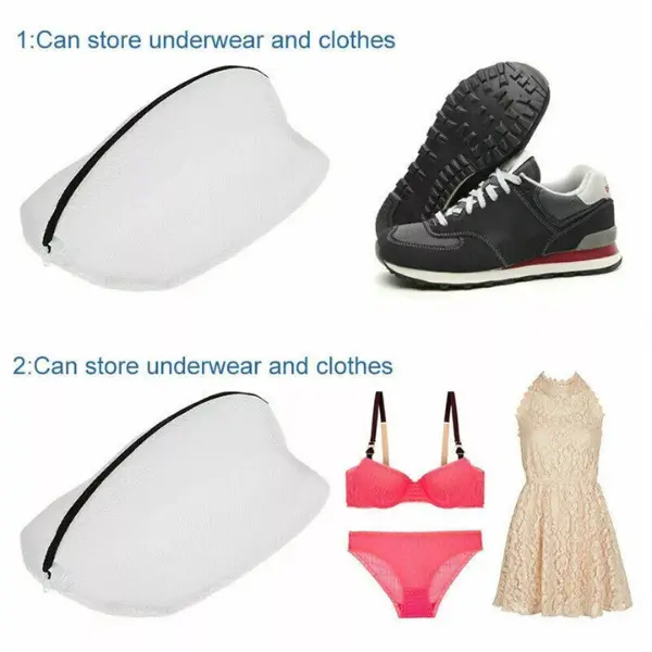 2x Laundry Bags Shoes Washing Bag for Washing Machine Sneaker Mesh Wash Cleaning Set 4