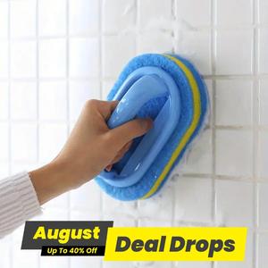 Bathroom Sponge Scrubber, 1 Count Cleaning Brush with Handle, Compact Size, Household Bathroom Cleaning Tool for Tub Tile, Enhanced Cleaning Efficiency