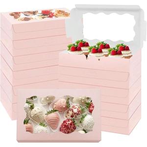 Cake Box, Premium Cake Box, 6/12/20pcs Cake Candy Gift Box with Clear Window, Portable Dessert Box for Wedding, Party, Birthday, Outdoor, Baby Shower
