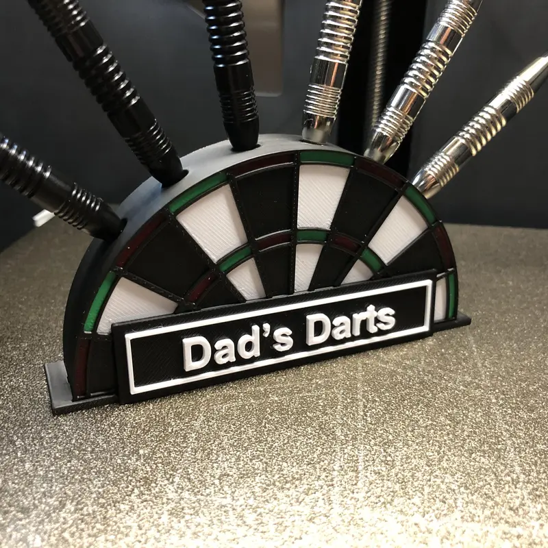 Personalised Dart Stand | Custom Name Engraved Dart Holder | 6-Slot Dartboard-Inspired Rack | Mini Darts Storage & Display | Gift for Dart Players | Dart Accessories Organiser for Game Room, Man Cave, Pub & Bar 7