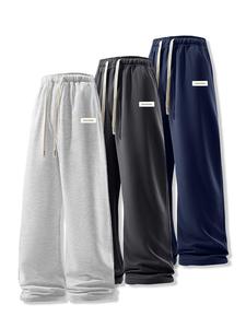 Men's Letter Print Drawstring Waist Sweatpants, Casual Comfy Loose Jogger Pants for Summer, Men's Trousers for Daily Wear