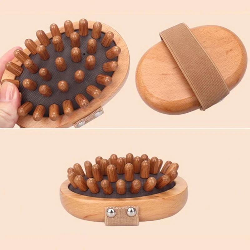 Body Anti Cellulite Brush Soothing Wooden Essential Oil Spa Air Cushion Massage Hair Comb Scalp Massage Brush Body Massager 8