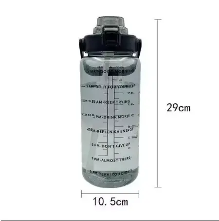 2L Large Capacity Water Bottle – Portable Sports Drink Cup with Straw & Time Marker for Gym & Outdoor Fitness Drinkware Tumbler 3