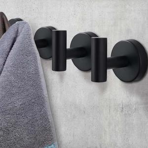 Stainless Steel Wall Mounted Towel Hook, 1/2 Counts Modern Simple Wall Hanging Towel Holder, Home Organizer Set for Bathroom, Kitchen, Hotel