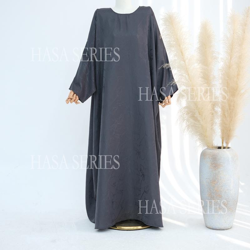 HASASERIES  HS5865 Elegant and Simple · Three-dimensional Jacquard Long Skirt Elegant Style Robe abaya girl 7