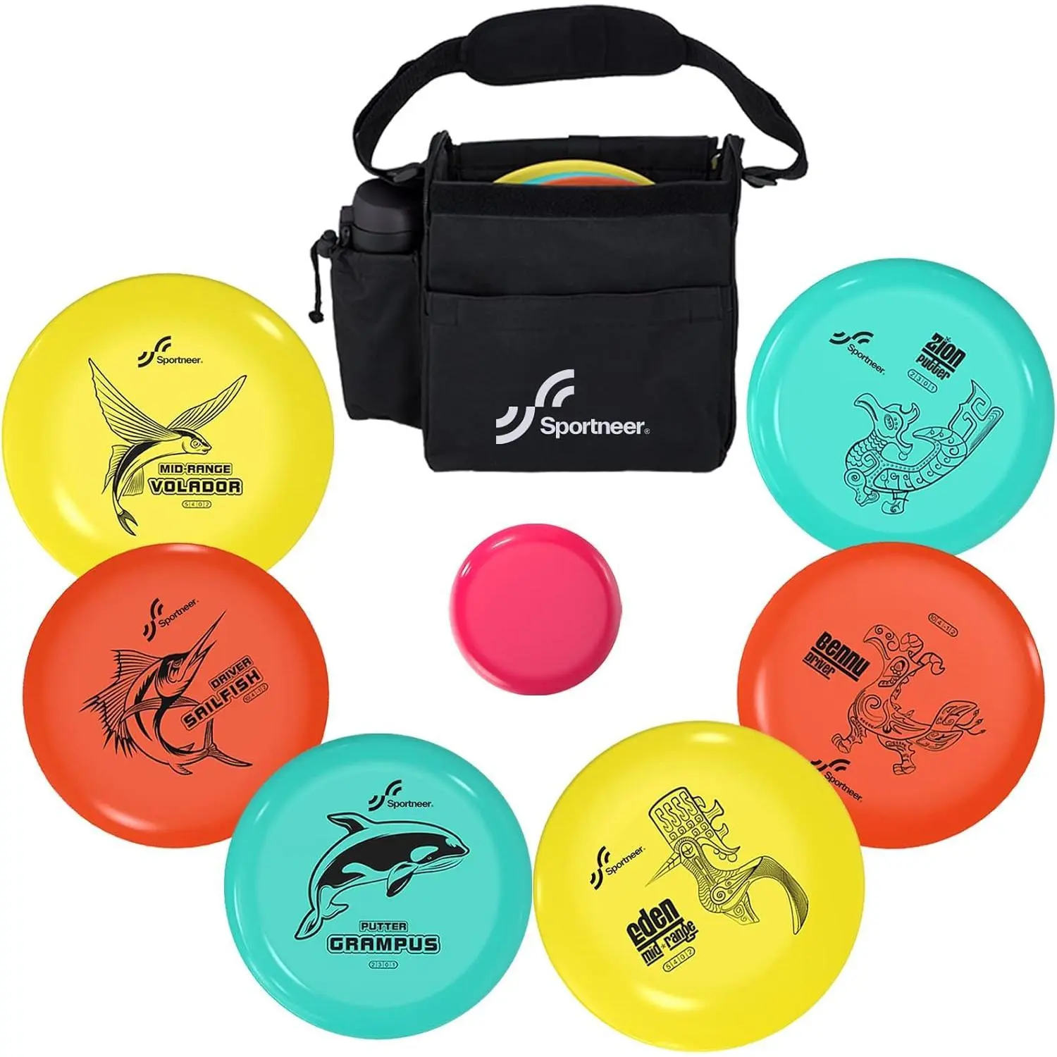 Flying Disc Golf Set, Outdoor Sports Golf Discs with Portable Carrying Bag