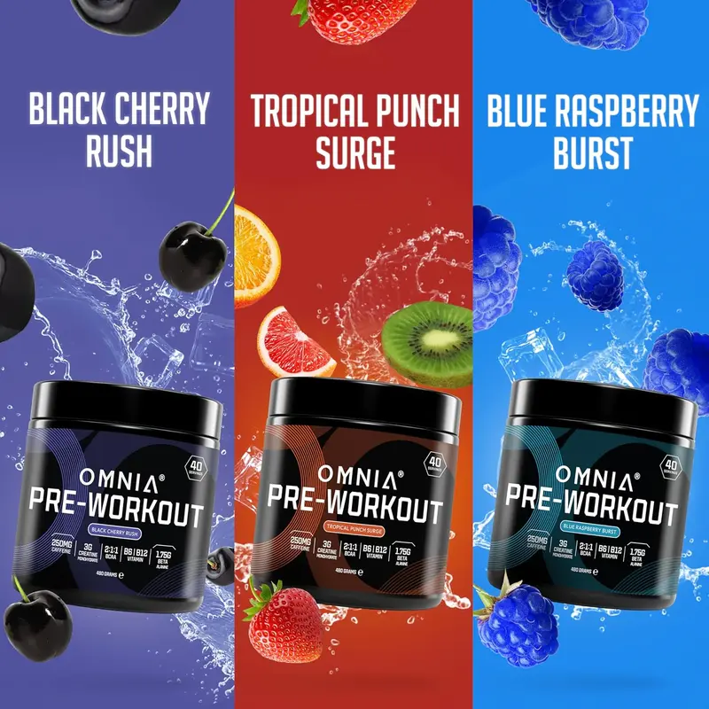 Power Pre Workout Powder - Energy Drink with Creatine Monohydrate, Beta Alanine, Caffeine and Citrulline, Physical Performance for Gym or Sports, 40 Servings - Blue Raspberry Burst 4