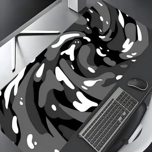 Abstract Pattern Mouse Pad, Rectangle Gaming Mouse Pad, Non-slip Rubber Pad, Aesthetic Desktop Decoration Protective Pad for Laptop, Computer Games, Gaming Items