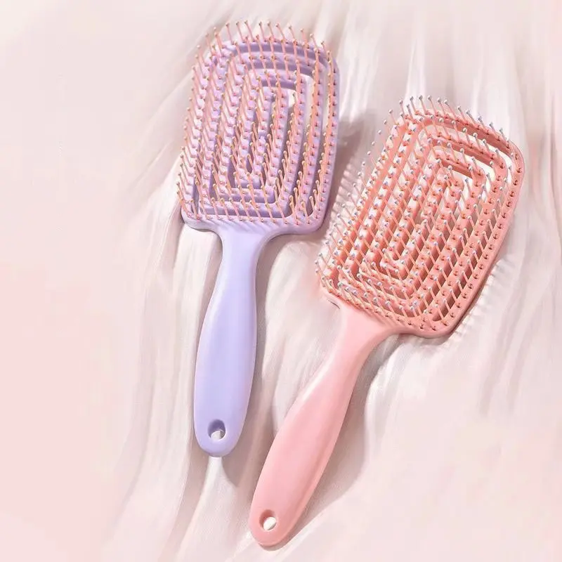 1Pcs Elastic Massage Comb Hollow Out Hair Brush Scalp Massage Combs Hair Styling Detangler Fast Blow Drying Detangling Tool 1