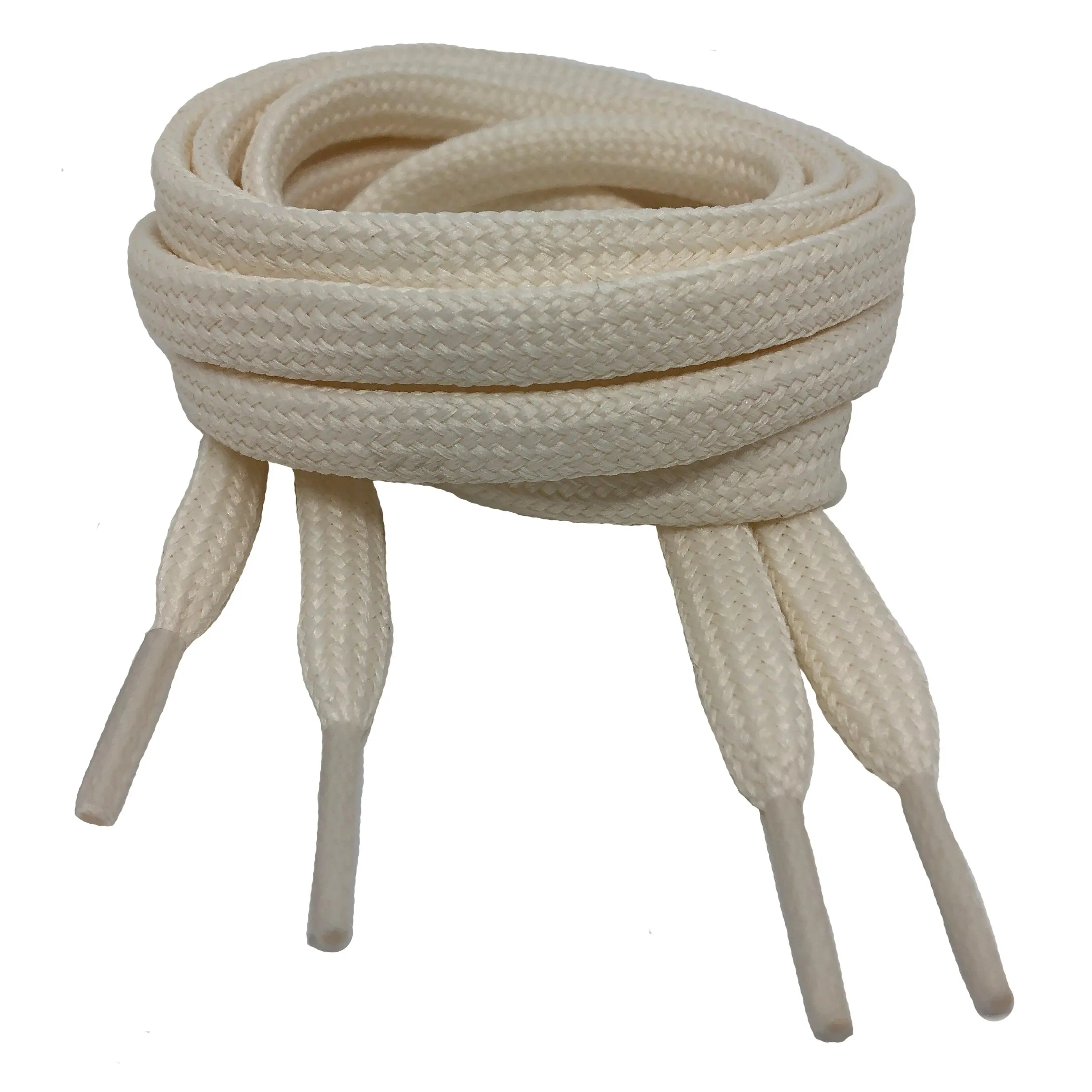 Flat Cream Shoelaces - 10mm wide
