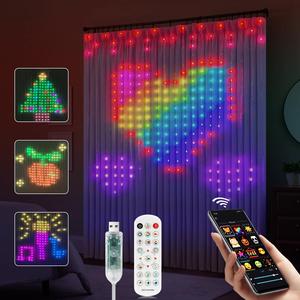 USB Powered Smart LED Curtain Light, 1 Count RGBIC LED Curtain Light, Waterproof LED String Light for Christmas Bedroom Backdrop Decor, Indoor Outdoor Party Bar