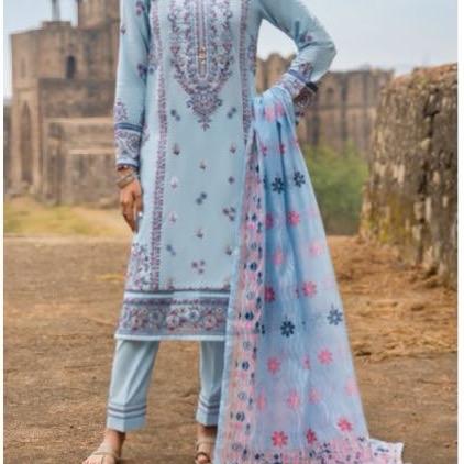 Casual lite 3 piece suit with embroidery premium cotton fabric 4