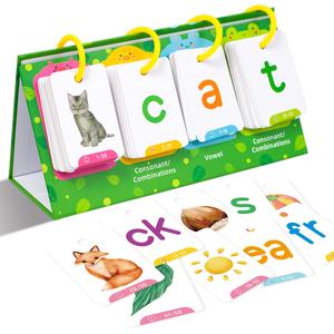 Baby Toys Sentence Building Flash Card, 1 Set Shape Color Animals Cognition Theme Word Games, Phonics Games Education Card for Speech Therapy Reading Manipulative Spelling, Girls Birthday Gift, Colorful Reusable Toys for Gifts, Bilingual Flash Cards