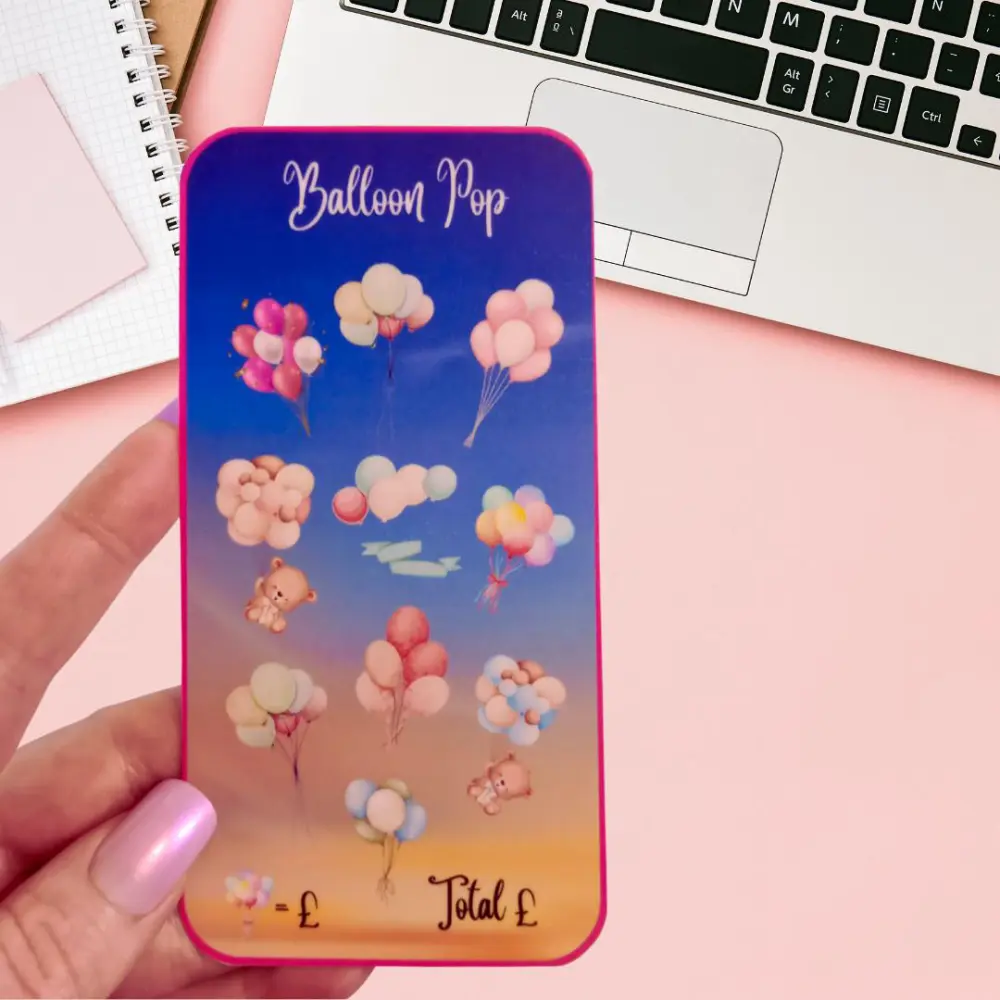 Cash Saving Challenge Cards for Cash Stuffing Binder A6 size. Balloon Pop Savings Card. Cash Stuffing. Choose Your Own Icon Amount and Total