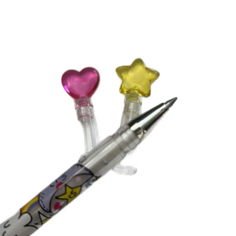 Quirky fun Heart and Moon blue gel pen 4