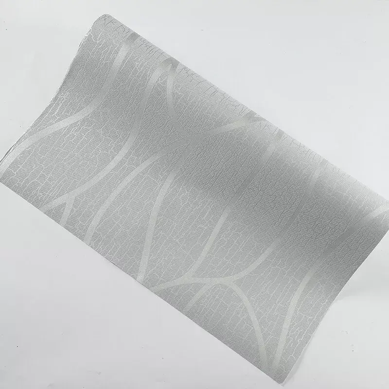 9.5M 3D Sliver Grey Wave Wallpaper Roll Home Decor Silver Grey Wall Paper Roll- 4