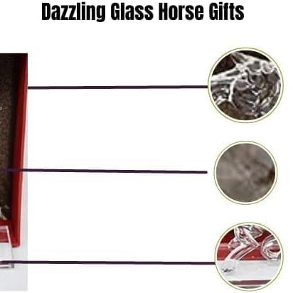 SEGOY Horse Ornament, 20cm, Transparent, Oval Base, Home Decor Gift 4