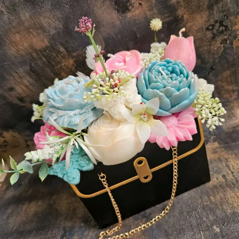 Handmade Scented Candle Flower Bouquet Gift Bag for Birthdays, Wedding, Mothersday 0