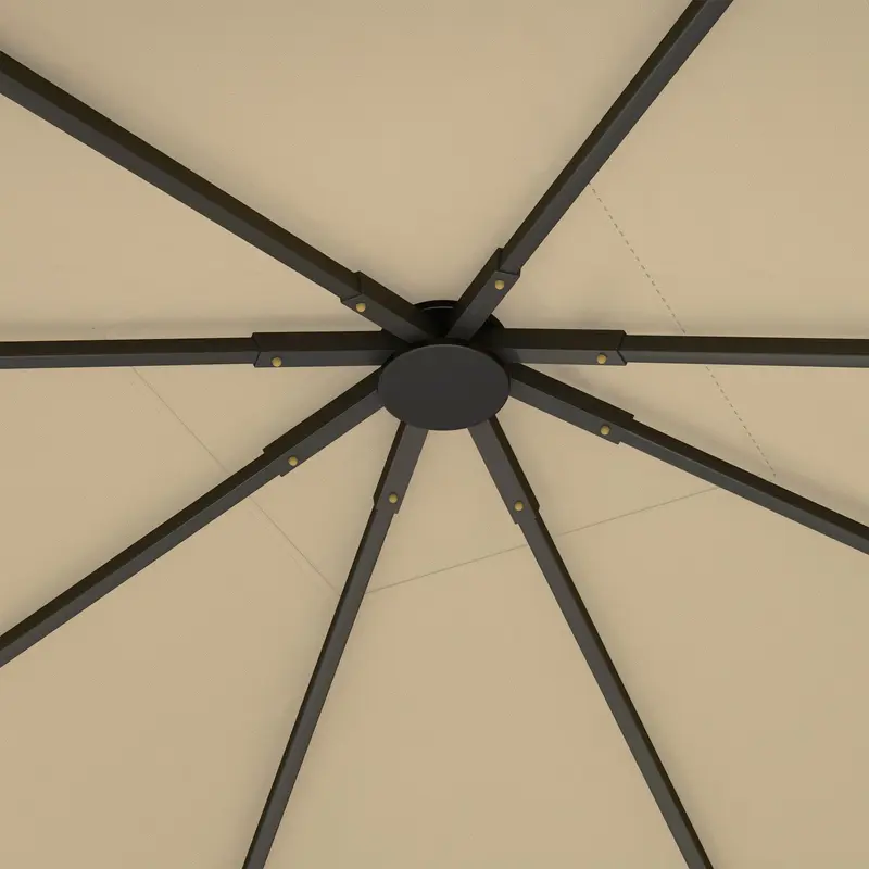 Outsunny 3 x 3(m) Gazebo Canopy Replacement Cover, Garden Gazebo Roof Replacement with Drain Holes, Water Resistant PVC Coating, 370g/㎡, UPF30+, TOP COVER ONLY, Beige 8