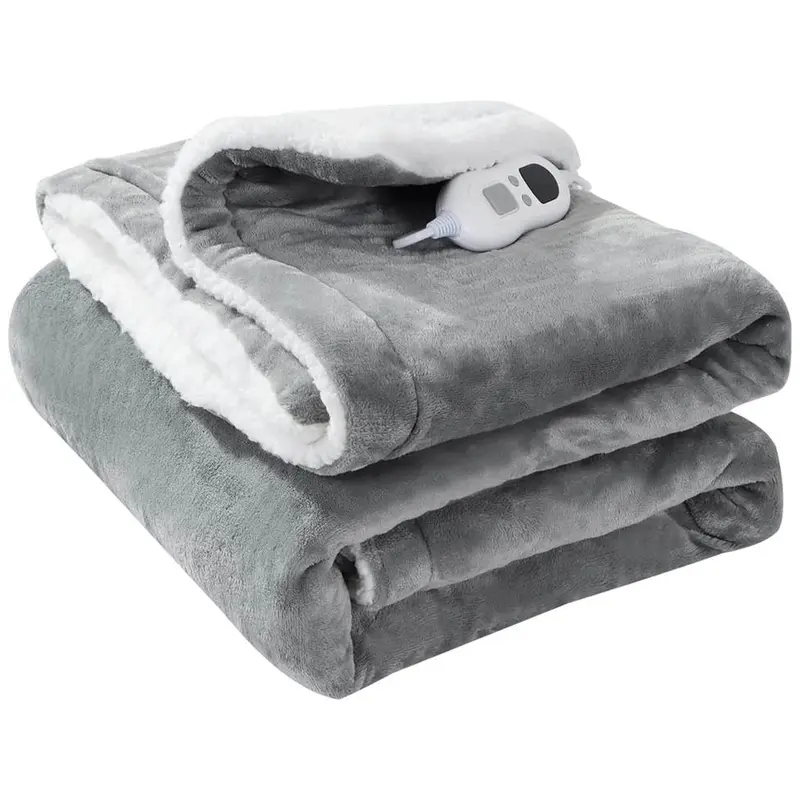 Ultra Soft Double Layer Electric Heated Throw Blanket with Adjustable Heat Settings & Overheat Protection by OLIVIA ROCCO 0