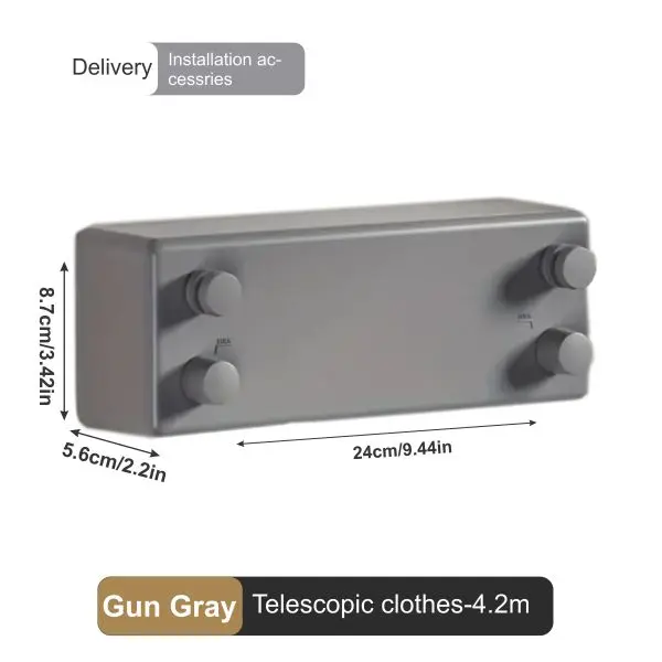 Heavy-Duty Retractable Clothesline - 4.2m Stainless Steel Wire - Easy Install - Indoor/Outdoor Use - Invisible - for Rental Balcony and Home - Laundry 5