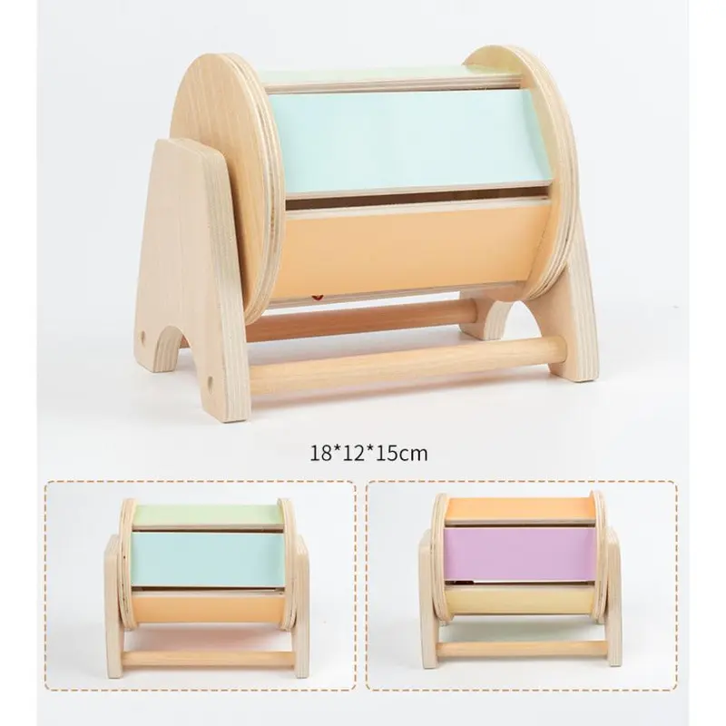 Innoplay Montessori Wooden Textile Drum 1