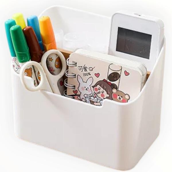 Phone&TV Remote Control Storage Box Desk/Wall Mount Makeup Holder Home Organizer 3