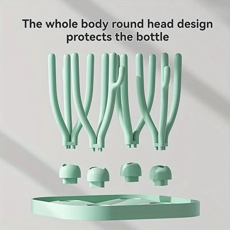 Green Multifunctional Portable Drying Frame, Bottle Holder, Removable Drying Stand 7