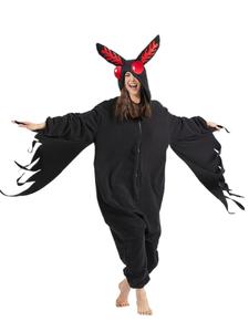 Women's Halloween Themed Cartoon Rabbit Design Hooded Polar Fleece Zipper PJ Romper, Cute Comfy Long Sleeve Flounce Sleeve Zipper Design Pajama Set, Ladies Fall & Winter Sleepwear