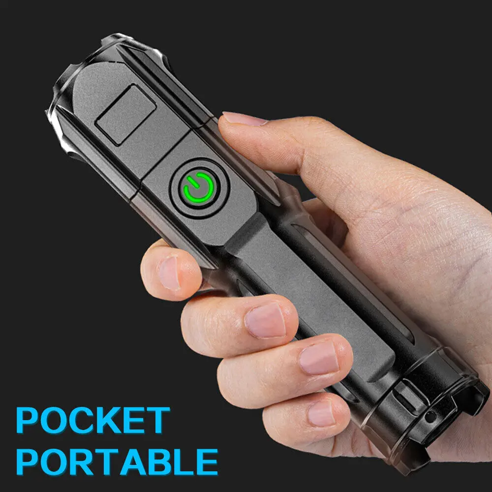 NEW High Powered 9900000LM Super Bright LEDs Flashlight USB Rechargeable Torch camping light