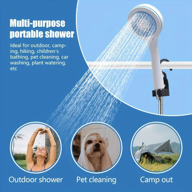 ANIELGARD   Travel & Camping Portable Handheld Shower with Water Filtration System, Perfect for RV, Home Travel, Garden Use - 4-5 Liter/min Water Flow, a Must-Have for Trips 8
