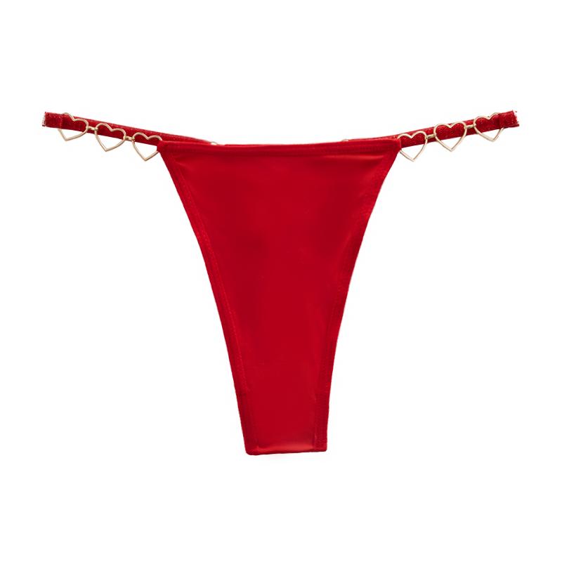 New Fashion Women's Sexy Thongs with Heart Decoration and Cotton Crotch Panties - Womenswear 3