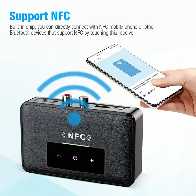 NFC Wireless Bluetooth 5.0 Audio Transmitter Receiver HiFi Music Adapter AUX 1