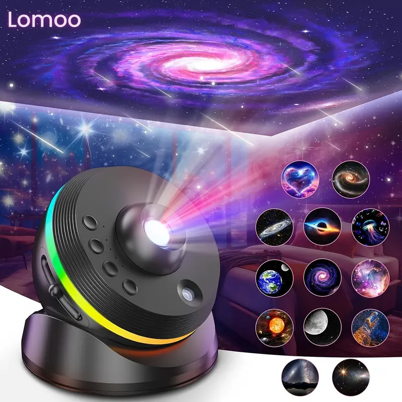 13in 1 Planetarium Galaxy Projector - Largest Coverage Area Solar System Star Projector for Bedroom Ceiling Decor with Realistic Starry Sky Night Light, Dynamic Meteor, RGB Lighting Effects, and Timer 0