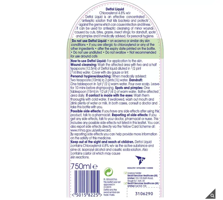 Dettol Antiseptic Liquid - Pack of 3 x 750ml - Household Cleaner 1