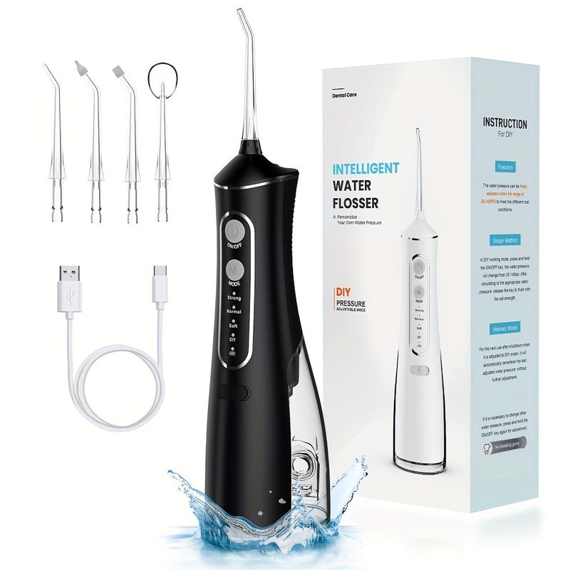 Portable Water Flosser, Cordless Oral Irrigator with Toothpick, USB Rechargeable Dental Flosser, 1500mAh Lithium Battery, Unscented, 4V Max, for Oral Care and Quartz Powder Cleaning - 2Color 7