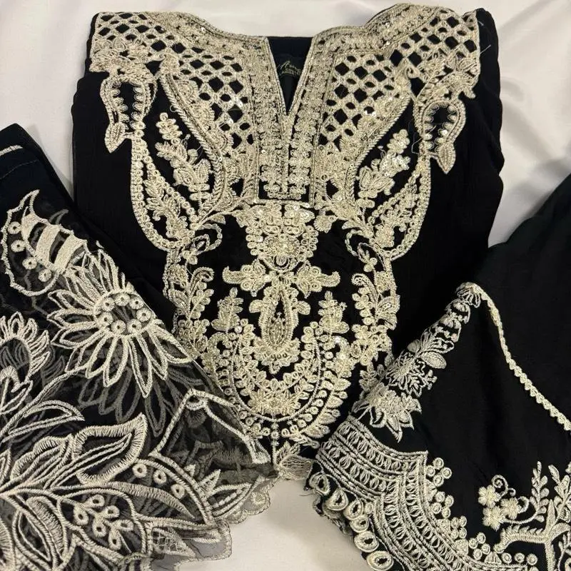 JANAN Luxury Chiffon 3 Piece Suit for Women - Pakistani and Indian Style - Casual, Womenswear, Eid 7