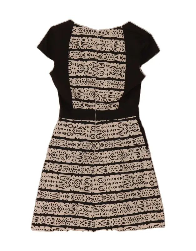 Pre-Owned Vintage FRENCH CONNECTION Womens A-Line Dress UK 6 XS Black Colourblock 2