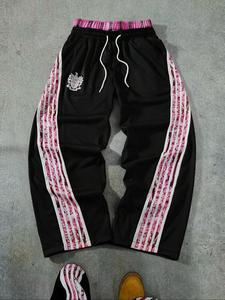 Unisex Men's Striped Print Side Drawstring Waist Tracksuit Pants, Athleisure Casual Comfy Breathable Trousers for Daily Wear, Printed Sweatpants, Fitness Training Pant, Baggy Jogging Pants, Athletic Bottoms, Yoga Training Pants