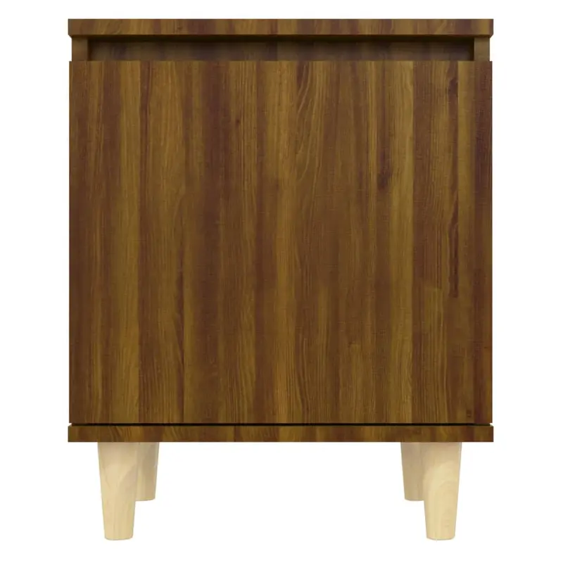 Bed Cabinets with Solid Wood Legs 2 pcs Brown Oak 40x30x50 cm 6