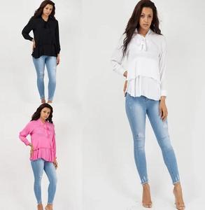 Findfashion Women's Long Sleeve Casual Wear Tie Up Frill Stylish Oversize Top For Ladies One Size