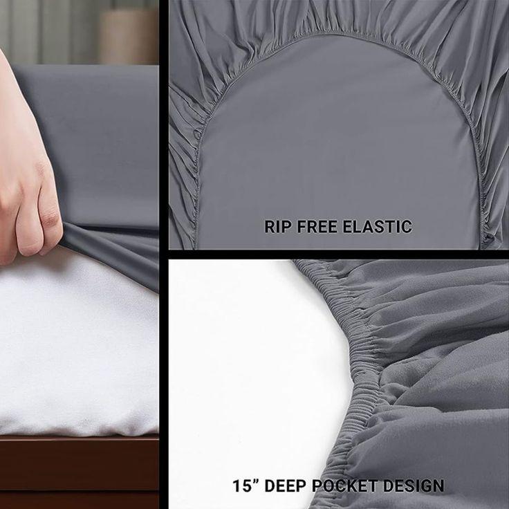 Premium Quality 30cm Fitted Sheet 600 Thread Count Ultra Soft Fine Bedding Cover Double King Super King Bed Size 7