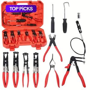 Professional Hose Clamp Kit(9pcs), Fuel Line Disconnecting and Dismounting Tool Set, Fuel Line Pliers for Automotive Maintenance #TOP PICKS
