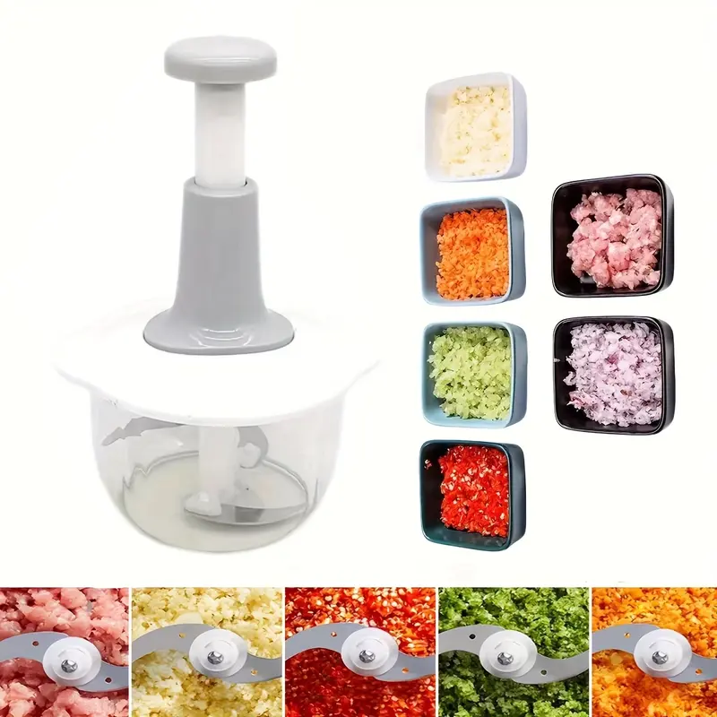 ORACEGRA     Manual Food Processor of 50.72oz Capacity, Highly Versatile - Stainless Steel Vegetable Crusher, Garlic Masher as well as Meat Grinder. Simple to Clean, Perfect for Both Home Kitchen Use and Outdoor Camping 2