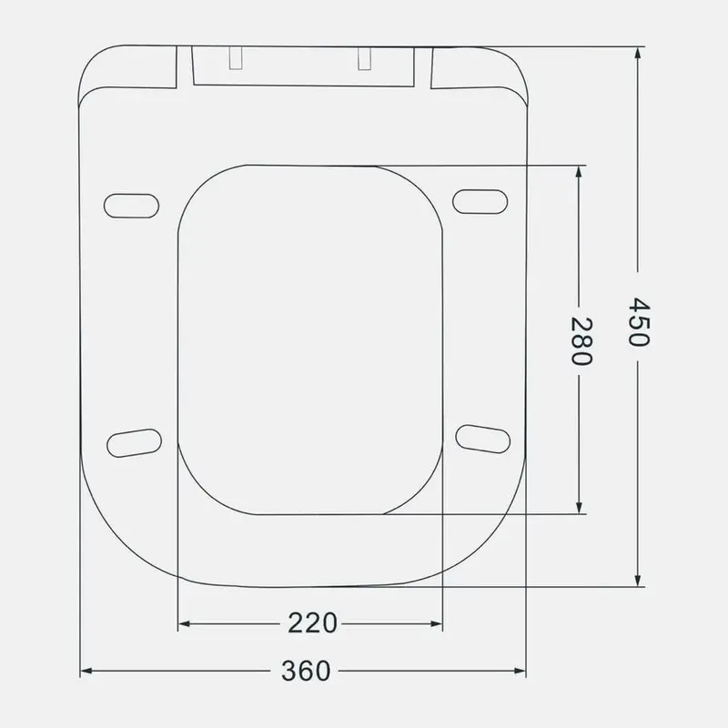 Soft Close Square Toilet Seat with Quick Release & Anti-Bacterial Properties SUS Hinge Rotates 360° Easy Lift & Adjustable Fit for Various Models 5