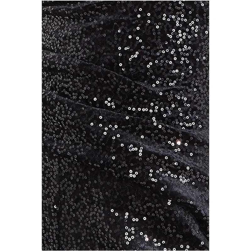 Goddiva Sequin Velvet Bardot Jumpsuit - Black 3